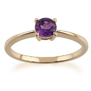                       CEYLONMINE 4.25 Carat Stone Amethyst Gemstone Gold Plated Ring( Adjustable Anguthi) For Unisex                                              