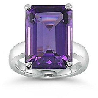                       7.25 Ratti Amethyst Stone Ring Unheated & Untreated Stone Jamuniya Silver Plated  Ring By CEYLONMINE                                              