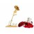 24K Golden Rose with Love Stand Gift Box and Red Heart Shape Gift Box with Teddy