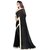 Bigben Textile Women's Black Pearl Embellished Georgette Designer Saree With Blouse(Pearl Work)