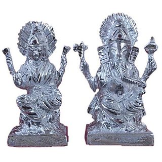                       Laxmi Ganesh Silver God Idol By Ceylonmine                                              