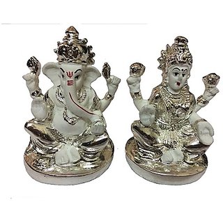                       God Idol Silver Laxmi  Ganesh 10 MG Idol BY CEYLONINE                                              