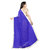 Bigben Textile Women's Royal Blue Pearl Embellished Georgette Designer Saree With Blouse(Pearl Work)