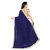Bigben Textile Women's Navy Blue Pearl Embellished Georgette Designer Saree With Blouse(Pearl Work)