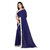 Bigben Textile Women's Navy Blue Pearl Embellished Georgette Designer Saree With Blouse(Pearl Work)