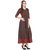 Desi Kala Women's Ikkat Kalidar Black Maxi Dress with Designer Buttons and Belt (Desi_Kala_24_S)