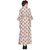 Desi Kala Women's Beige Cotton Maxi Dress with Collar and Wooden Designer Buttons (Desi_Kala_13_XS)