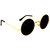 Aligator Black UV Protection Round Unisex Sunglasses