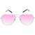 HRINKAR Men's Pink Mirrored Aviator Sunglasses