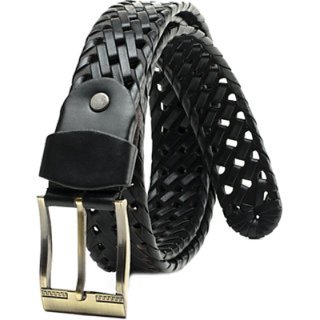 Buy AmazeExpress Men&#39;s PU Leather Braided Black Belt- belts for mens - belts for men casual ...