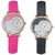 FARP Analog pink and black colour fancy womens ladies girls watch combo watch