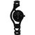 Glory Round Dial Black Metal Strap Watch for Women