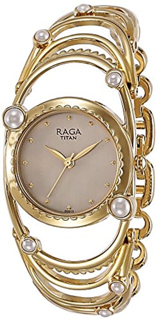 Titan Raga Aurora Analog Beige Dial Womens Watch 95049YM01