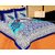 Choco Jaipuri Blue Bird Double Bedsheet Pack of 1 + 2 Pillow Cover Cotton Size 90x100