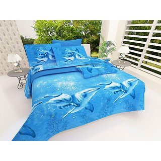 Choco Blue Whael New Bedsheet pack of 1