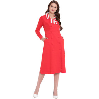 Texco Women Red Tuxedo Blazer Dress