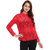 Texco Women Lace Red Shirt Style Event Party Top