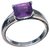Original Stone Amethyst/Jamuniya Silver Plated Ring Unheated  Effective  5.25 Carat Amethyst Ring - CEYLONMINE