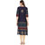 Varkha Fashion Navy Blue Block Print Staright Kurta