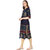 Varkha Fashion Navy Blue Block Print Staright Kurta