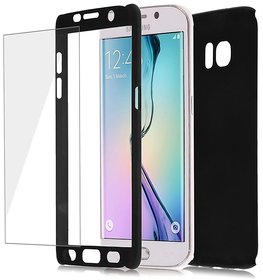 iPaky Full 360 Protection Front Back Cover With Tempered Glass for Samsung Galaxy J7 2016 (BLACK)