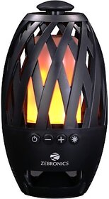 ZEBRONICS Zeb-Atom Portable Wireless Speaker with a warm glow of 60 LEDs flame and supports BT/microSD