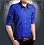 Smunk Fashion Dotted Royal Blue Regular Fit Casual Shirt For Men