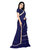 Bigben Textile Women's Self Design Solid Golden Border Navy Blue Ruffle Saree(Frill Sarees)