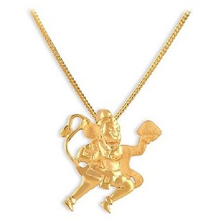                       Hanuman ji pendant gold plated locket by Ceylonmine                                              