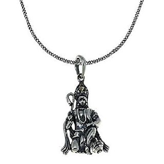                       Natural Hanuman ji pendant silver bajrangbali locket by Ceylonmine                                              