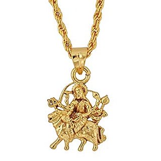                       Ceylonmine - Durga Mata Pendant Natural Gold Plated Locket For Un                                              