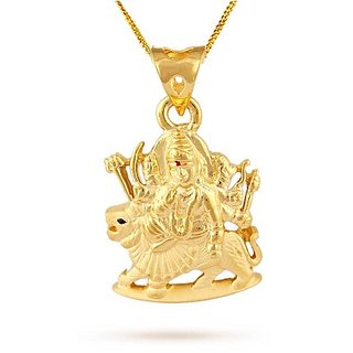                       Ceylonmine - Durga Mata Pendant Natural Gold Plated Locket For Un                                              