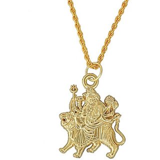                       Durga Maa Pendant Natural locket gold plated for unisex by Ceylonmine                                              