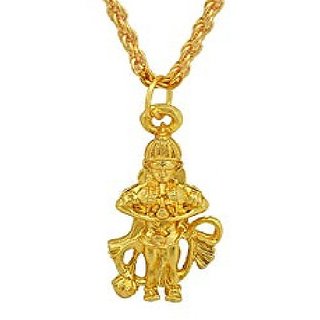                       Natural Hanuman Pendnat Gold Plated Bajrangbali Locket For Unisex By Ceylon                                              