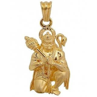                       Hanuman ji pendant natural bajrangbali pendant gold plated locket by Ceylonmine                                              