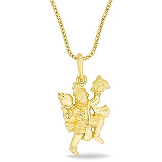                       Natural Hanuman ji pendant gold plated bajrangbali locket by Ceylonmine                                              