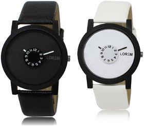 LOREM Analog  Black&White Dial Wrist watch For  Men-LK-25-26