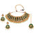 Anesh Golden and Green Trendy Thread Adjustable Hook Handcrafted Choker for Women Girls Ladies