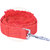 VIP Collection Fancy 1 Inch Large Nylon Dog Collar  Leash With Fur High Quality Designer Nugs - Red (Medium)