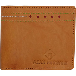 Men Tan Genuine Leather Wallet