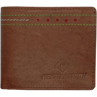                       Men Brown Genuine Leather Wallet                                              