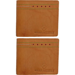                       Men Tan Genuine Leather Wallet                                              