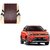 Auto Addict Car Pillow Cushion Beige Brown Back Rest Set of 1 Pcs For Mahindra XUV 300