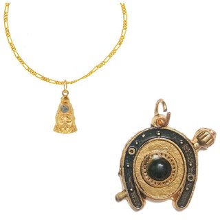 Combo of Hanuman Chalisa Yantra Locket With Chalisa Printed on Optical Lens and Shani yantra with Gold Plated Chain