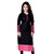 Summer Special Pink  Black Indo Cotton Full Stiched Plain Combo Kurti for Women by Omstar Fashion