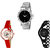 Neutron Latest Fashion Butterfly And Chain Analogue Silver, Red And Black Color Girls And Women Watch - G288-G425-G68 (Combo Of  3 )