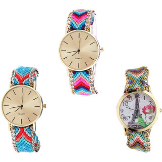 Neutron Brand New Technology Paris Eiffel Tower Analogue Multi Color Color Girls And Women Watch - G164-G315-G146 (Combo Of  3 )