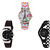 Neutron Treading Stylish Paris Eiffel Tower And Chain Analogue Multi Color And Black Color Girls And Women Watch - G310-G8-G68 (Combo Of  3 )