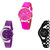 Neutron Best Rich Chronograph And Chain Analogue Pink, Purple And Black Color Girls And Women Watch - G308-G10-G68 (Combo Of  3 )