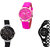 Neutron Best Unique Chronograph, Flower And Chain Analogue Pink And Black Color Girls And Women Watch - G308-G24-G68 (Combo Of  3 )